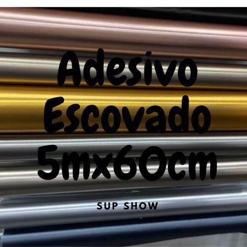 Adesivo Vinilico Escovado Inox 5mx60cm Envelopamento Geladeira Móveis