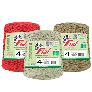 Barbante Fial Fio 4, cone com 700 gramas, barbante super macio, cores vivas. em Oferta na Shopee