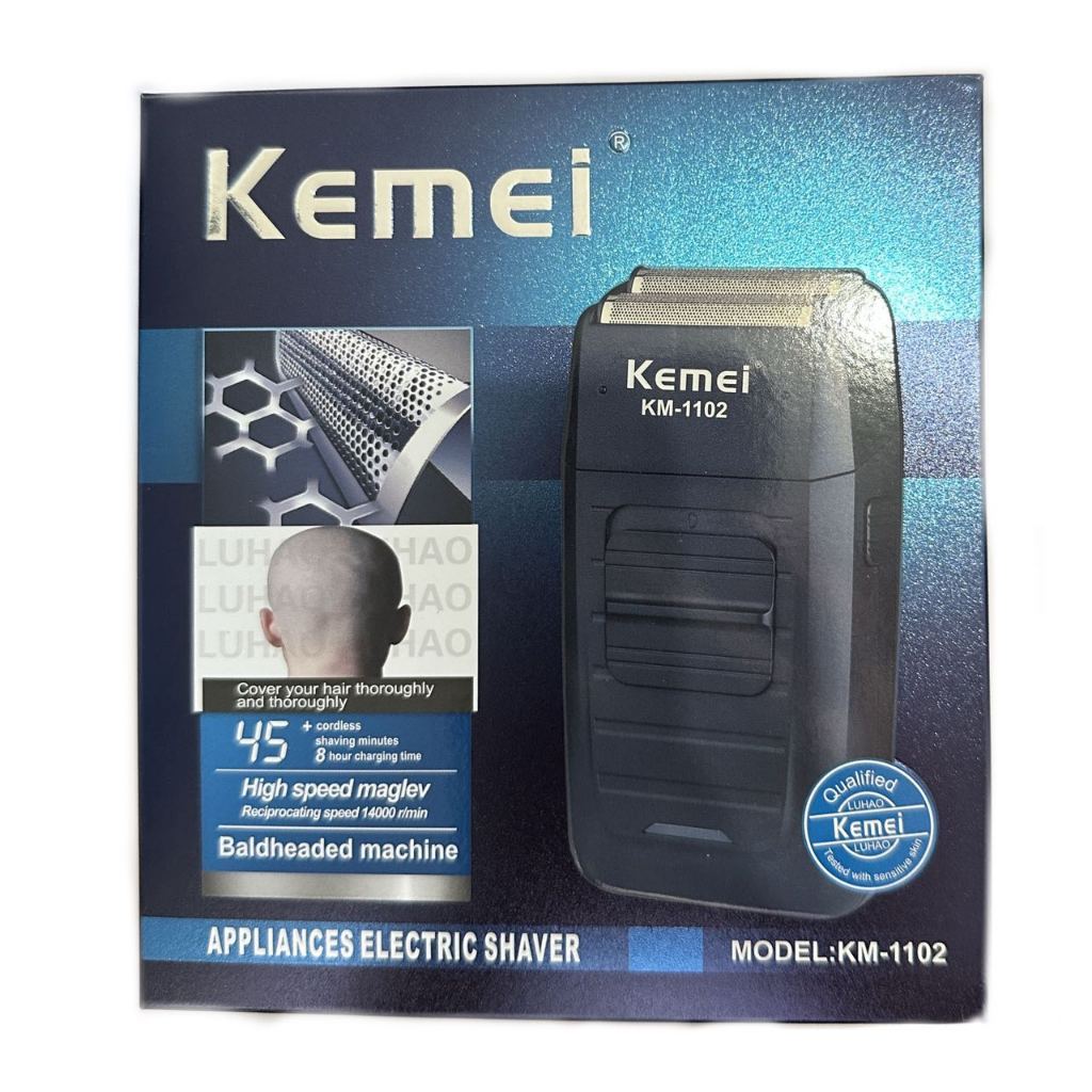 Barbeador Kemei KM-1102 preto 110-220V