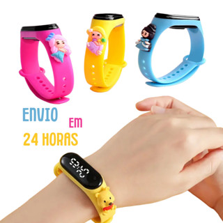 Relógio infantil menina feminino digital para crianças aprova de água led atacado Barbie