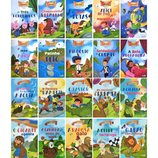 Coleção FÁBULAS ENCANTADAS + CONTOS DE FADAS Para Ler e Colorir - 10 Páginas - Tamanho 20 X 13,5 cm em Oferta na Shopee