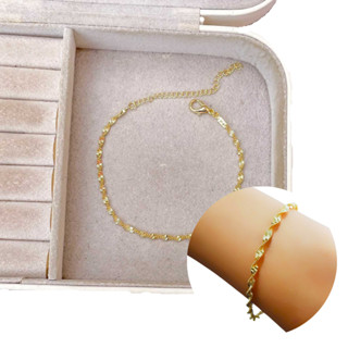 [ SEMI JÓIA ] Pulseira Feminina Torcida Diamantada Estilo Cordão Baiano (21cm) Banhado em Ouro 18k Alto Padrão ou Prateado Anti Alérgico