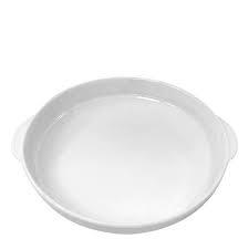 Travessa De Porcelana Redonda Com Alca 700ml 23x20,5cm