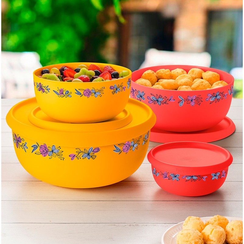 KIT 4 PEÇAS TIGELA TOQUE MÁGICO HIBISCUS - TUPPERWARE
