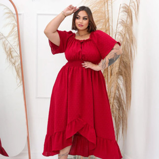 Vestido Plus Size Longo Curto Elegante e Casual Moda Tendência Verão Até 56