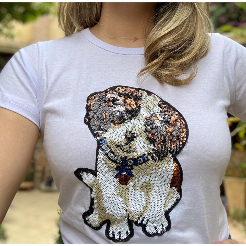 Aplique Patch Cachorro Lantejoula Para Roupas 1 Unid em Oferta na Shopee