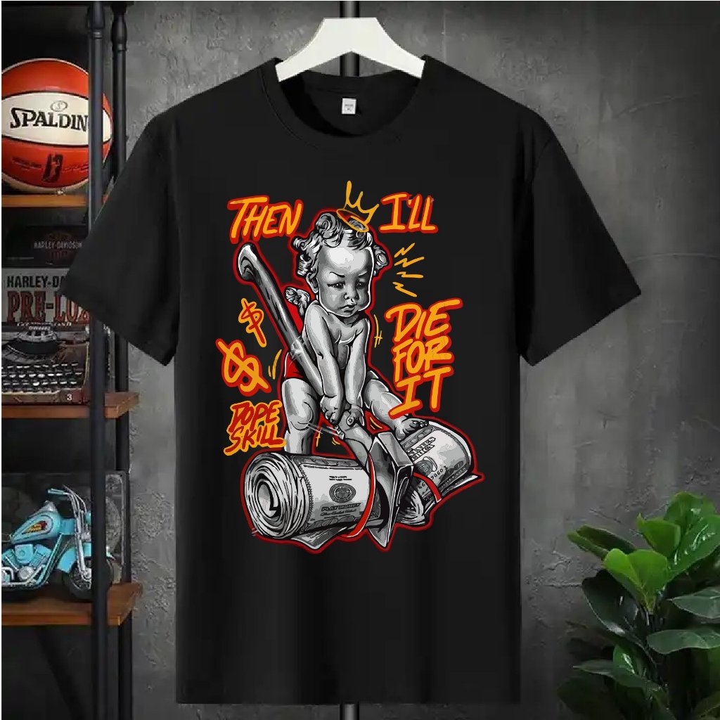 Camiseta Masculina Streetwear Algodão Premium Adulto infantil Plus Size Anjo Dolar Machado