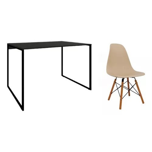 Kit Mesa Preta Home Office Compacta Pequena Com Cadeira Várias Cores Sala De Estudos e Gamer 4 Cores de Cadeira