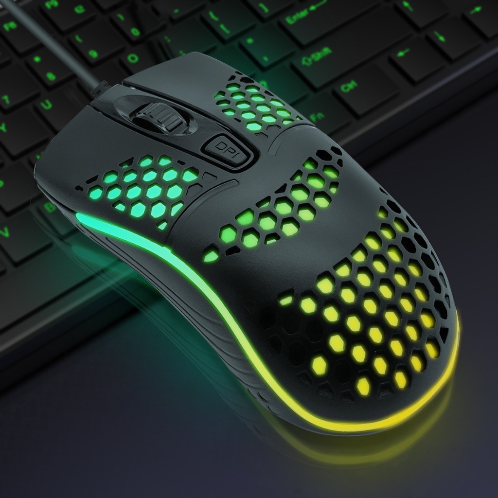 Mouse Gamer Ergonômico Óptico Ultra Leve USB Com Fio Para PC Notebook