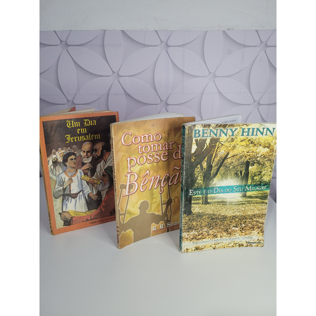 3 Livros Gospel Um dia em Jerusalém, Como tomar posse da benção, Este é o dia do seu milagre