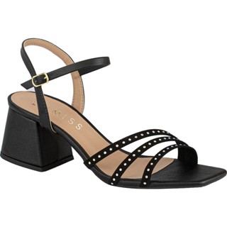 Sandália Feminina Salto Bloco Baixo Grosso Confortável Macio Tiras Hotfix Brilho Cristal Saltinho Moda Comfort Macia