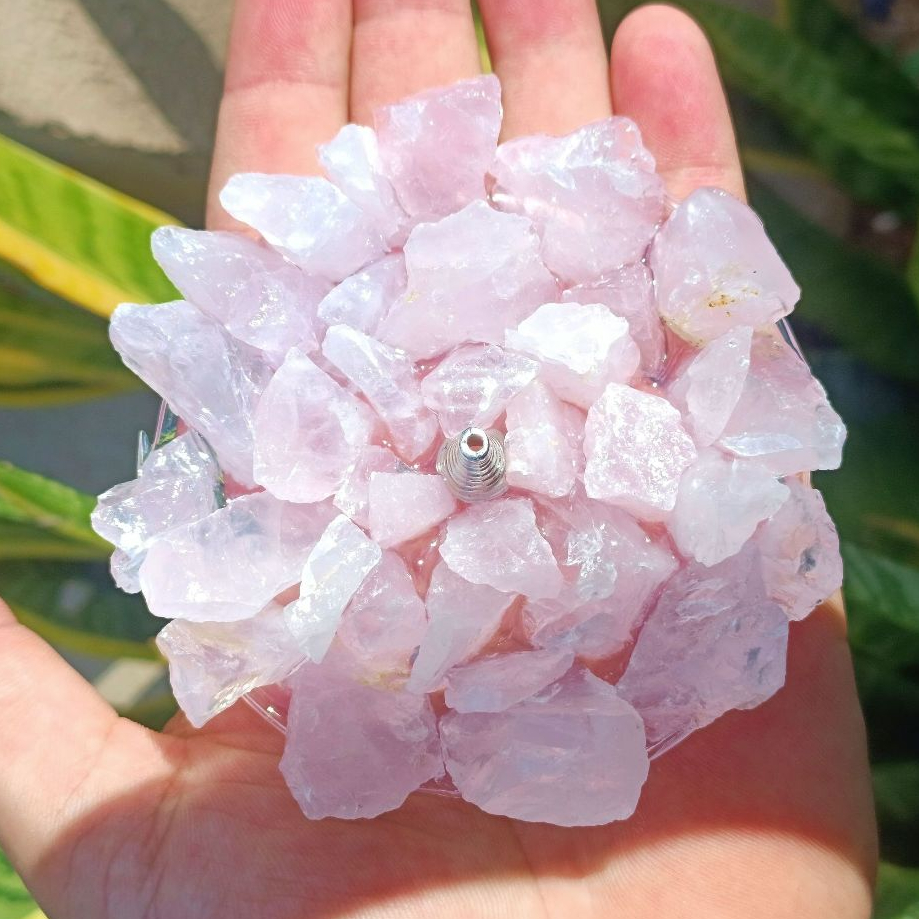 Incensário Pedra Bruta De Quartzo Rosa Pedra Do Amor/ Porta Incenso / Natural de Pedra Quartzo Rosa