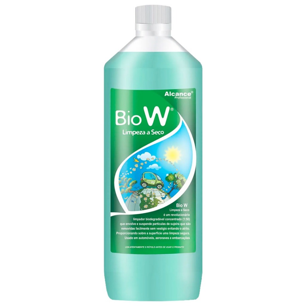 Bio W Limpeza Automotiva a Seco 1lt Alcance Profissional Lavagem ecológica Rende até 11 Litros