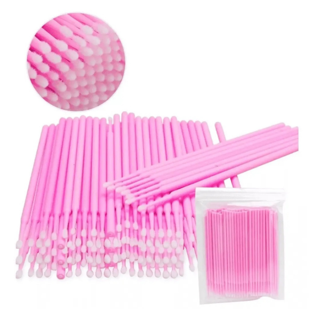Kit 500 Microbrush Cotonete Alongamento de Cilios Fio a Fio em Oferta na Shopee