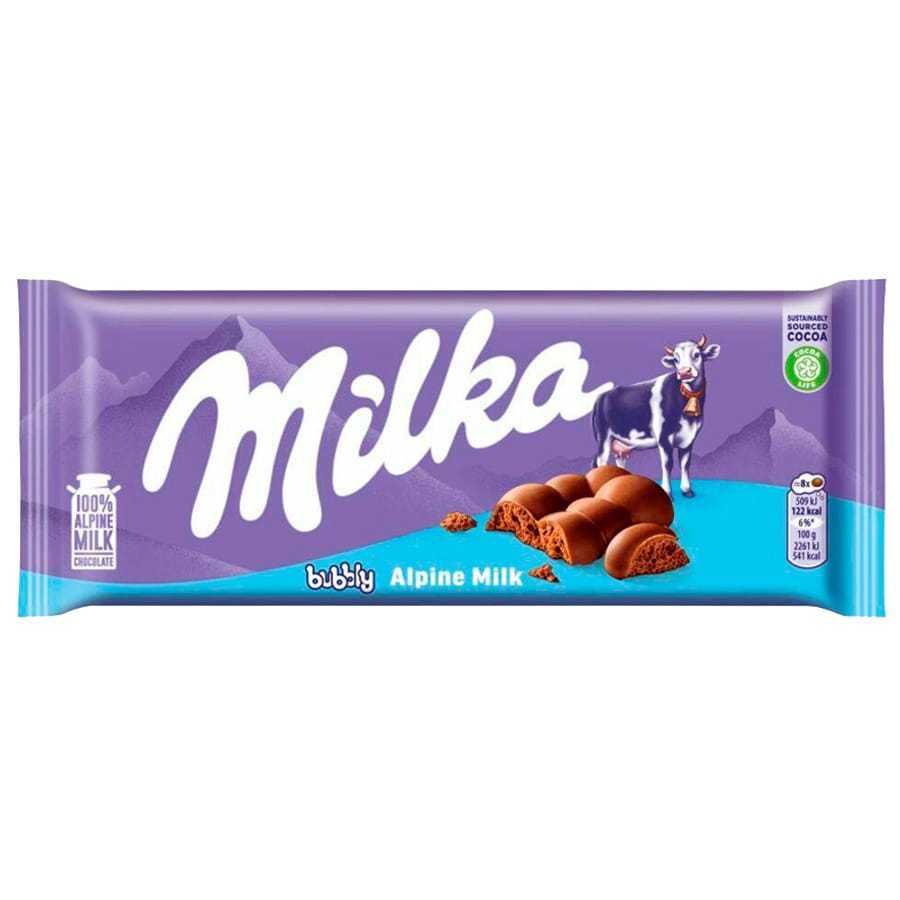 CHOCOLATE 90G BUBBLY ALPINE MILK - MILKA