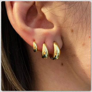 Brinco Feminino Trio de Argolinhas Com Banho Ouro 18k + Garantia 100% Antialérgico