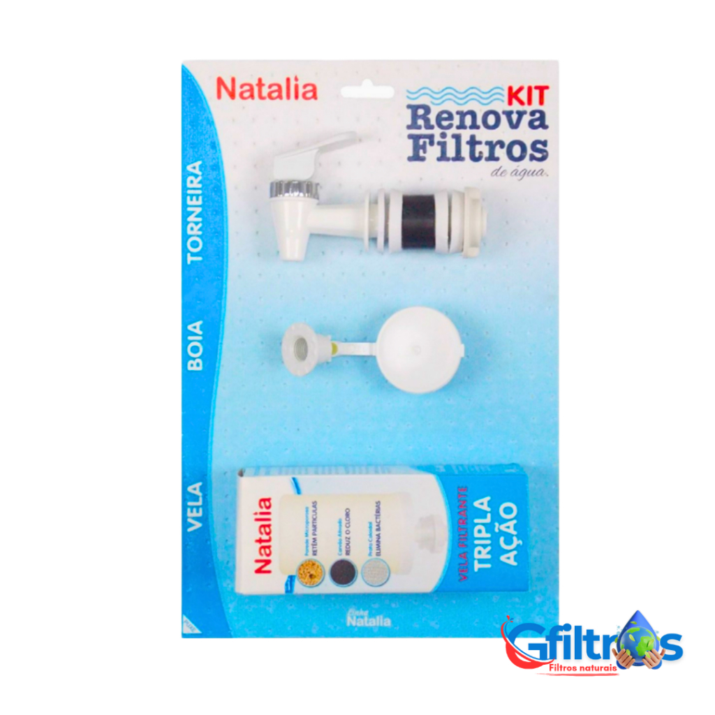 Kit Renova Natalia Filtros Torneira + Vela Tripla Ação + Boia Anti-transbordo UNIVERSAL
