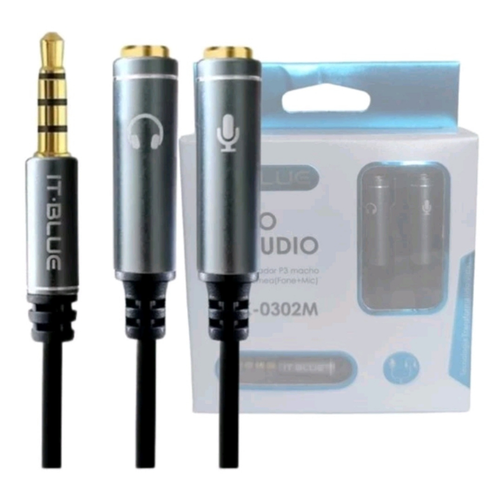 Adaptador P2/P3 Fone E Microfone Xbox One Ps4 /PS5 Notebook Celular