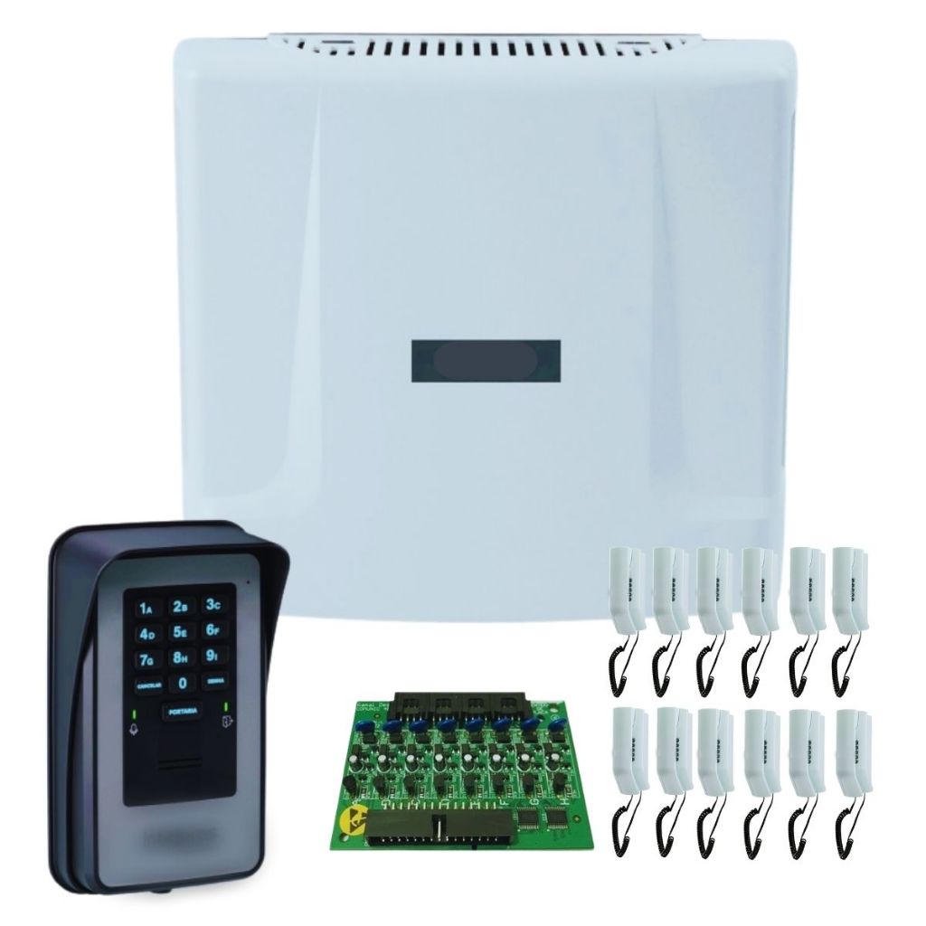 Kit Interfone Porteiro Coletivo Digital 22 Pontos Intelbras