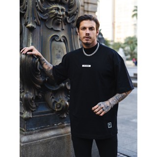 Camiseta Oversized Gola Alta Borracha StreetWear Masculina Unissex