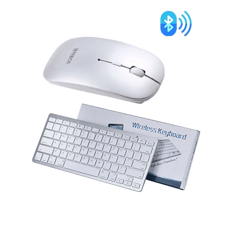 Kit Mouse Sem fio + Teclado Bluetooth Wireless Sem Fio Compatível com Celular Notebook Computador Tablet Android iOS Para Trabalho Estudo Home Office