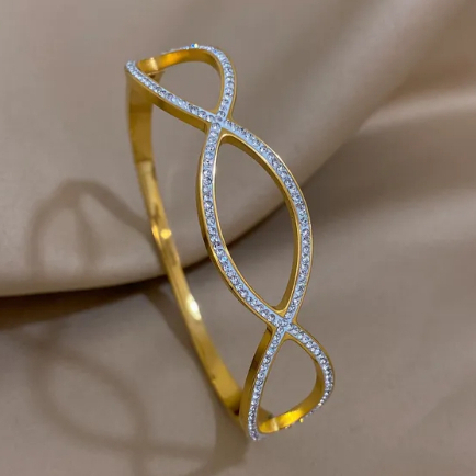 (16 CM) Bracelete pulseira prata feminino semijoia delicado aço inoxidável inox com brilho com ajuste de tamanho antialérgica não enferruja