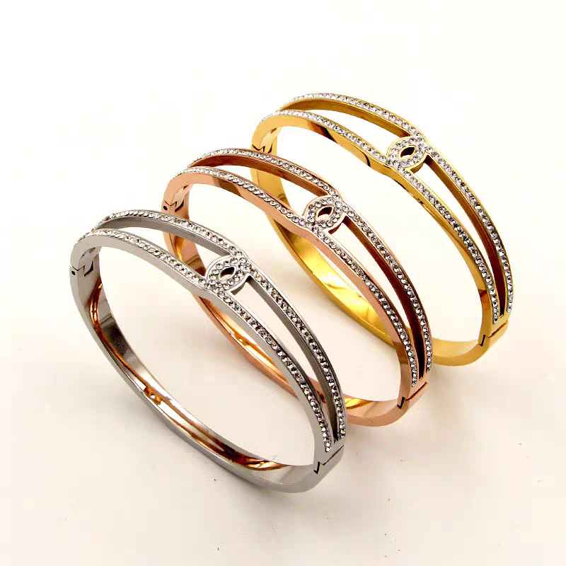 (16 CM) Bracelete pulseira prata feminino semijoia delicado aço inoxidável inox com brilho com ajuste de tamanho antialérgica não enferruja