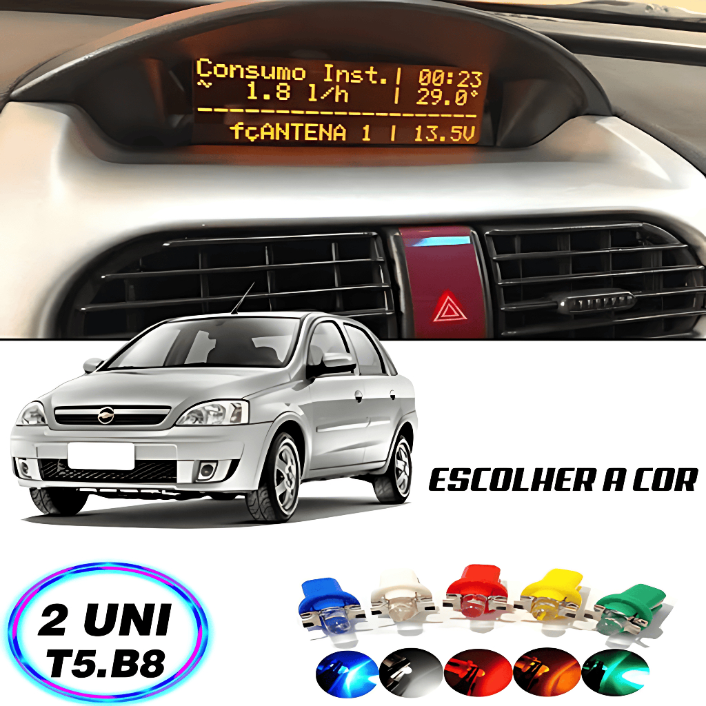 Lâmpada T5 B8.5D w5w Computador de Bordo Corsa 2 Peças