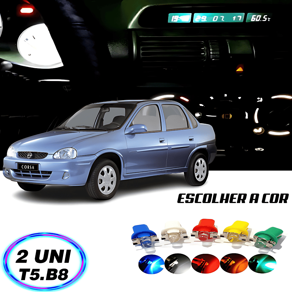 Lâmpada T5 B8.5D w5w Computador de Bordo Corsa 2 Peças