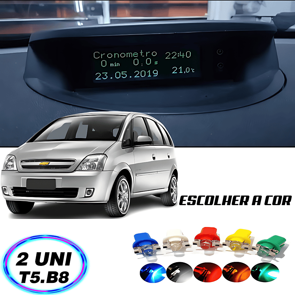 Lâmpada T5 B8.5D w5w Computador de Bordo Meriva 2 Peças