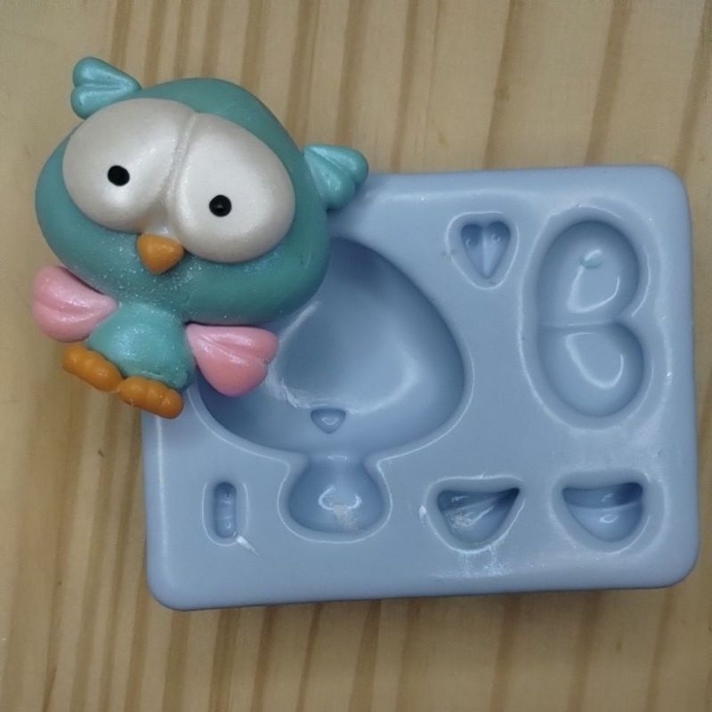 Molde de silicone para aplique de biscuit Coruja 3