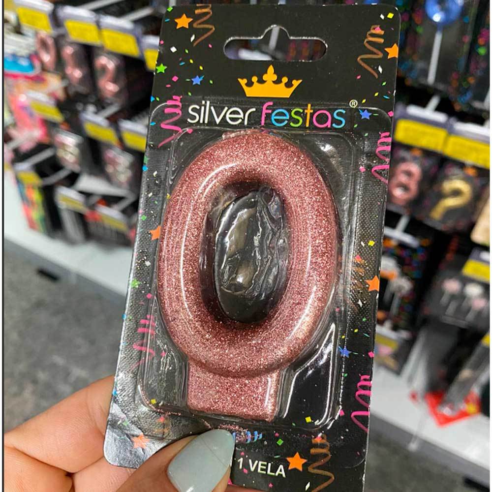 Vela de Aniversário Unidade Glitter Rose Gold - Silver Festas · foto 2