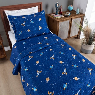 Kit Cobre Leito Colcha Bouti Solteiro 2 Peças Infantil Menino Lindas Estampas em Oferta na Shopee