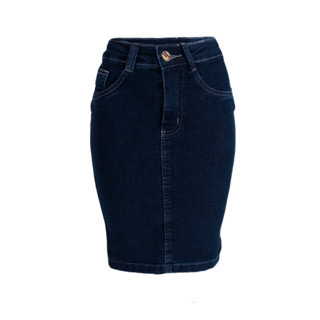 Saia Jeans Moda Evangélica Tradicional Azul