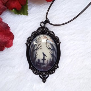 Colar Camafeu Gótico Corvo (Dark, Cemetery, Rock, Aesthetic, Goth)