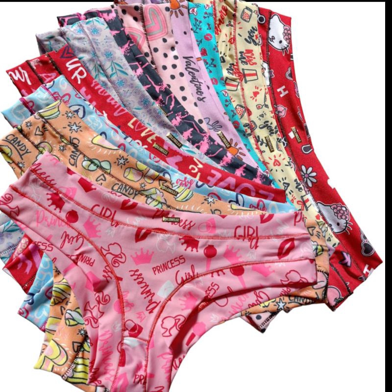 10 Calcinhas Confortável Mulher Adulta Sem Elástico em poliamida estampadas em Oferta na Shopee