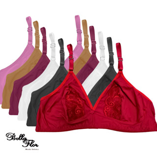 Kit com 5 Sutiãs Básico Barato Detalhe em Renda