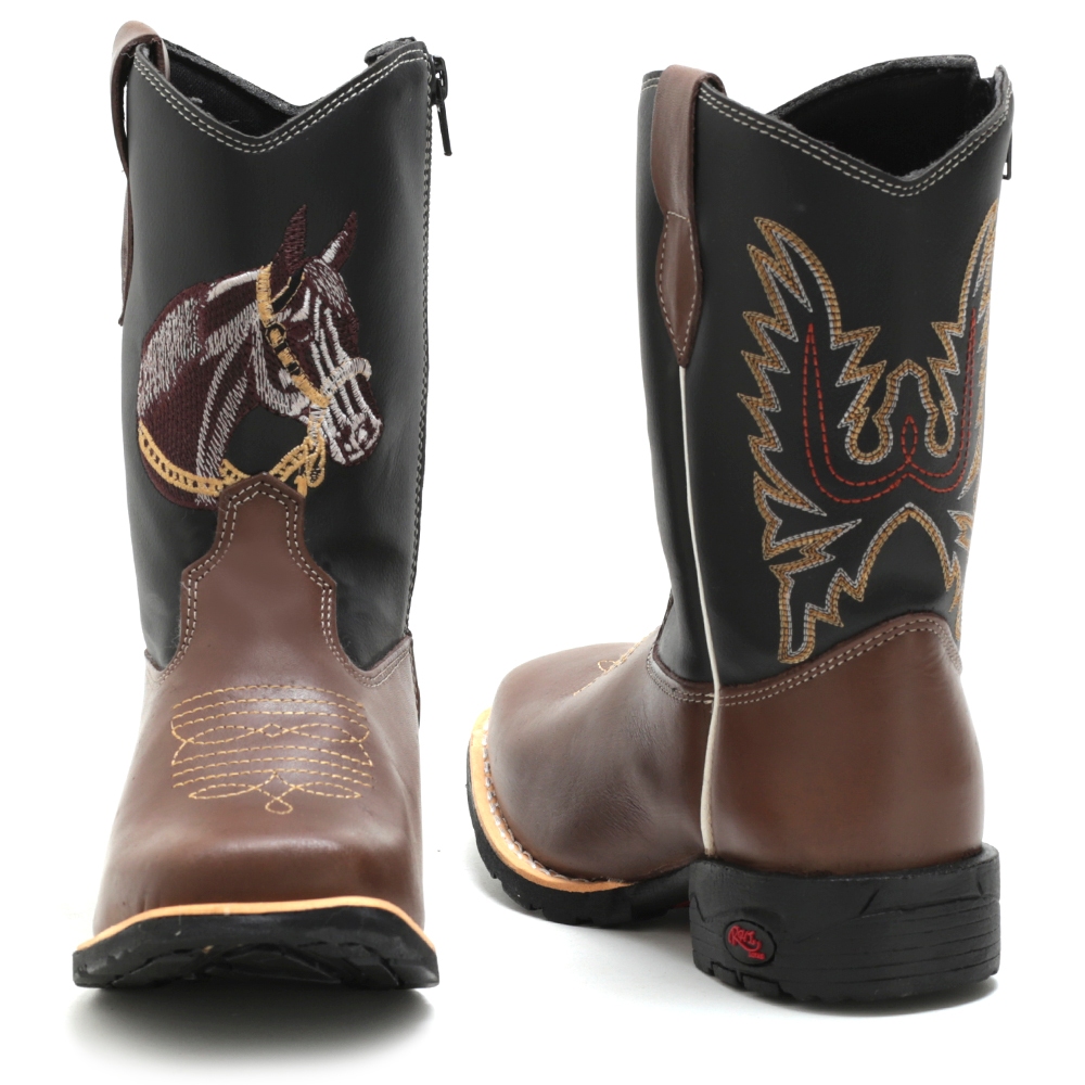 Bota Cavalo Infantil Criança Menina Botina Country Texana Confortável Rhl
