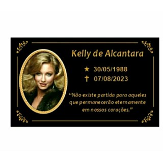 Placa Preta Para Jazigo Túmulo Lápide De Metal Homenagem