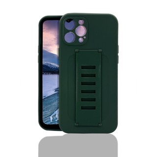 Capa Celular Silicone Aveludada Por Dentro Anti Risco Com Suporte Pulseira Elástico De Silicone Aperto Para iPhone 12