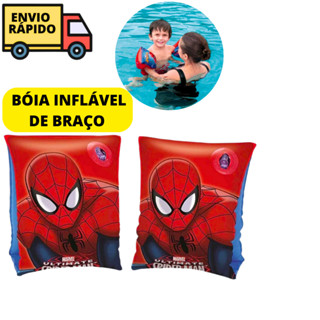 Boia De Braço Inflável Infantil Homem Aranha Até 20 Kg Resistente Para Piscinas Praia Diversão