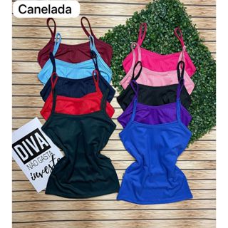 Kit 3 Blusa Regata Alcinha Em Malha Canelada