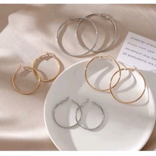 Brincos de Argolas Liso Dourado e Prata Para Festa e Eventos / Argola Grande e Peguenas Tamanho 4cm/6cm/9cm/10cm
