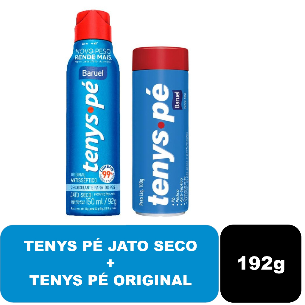 Tenys Pé Jato Seco 150ml + Tenys Pé Pó Original Baruel 100g