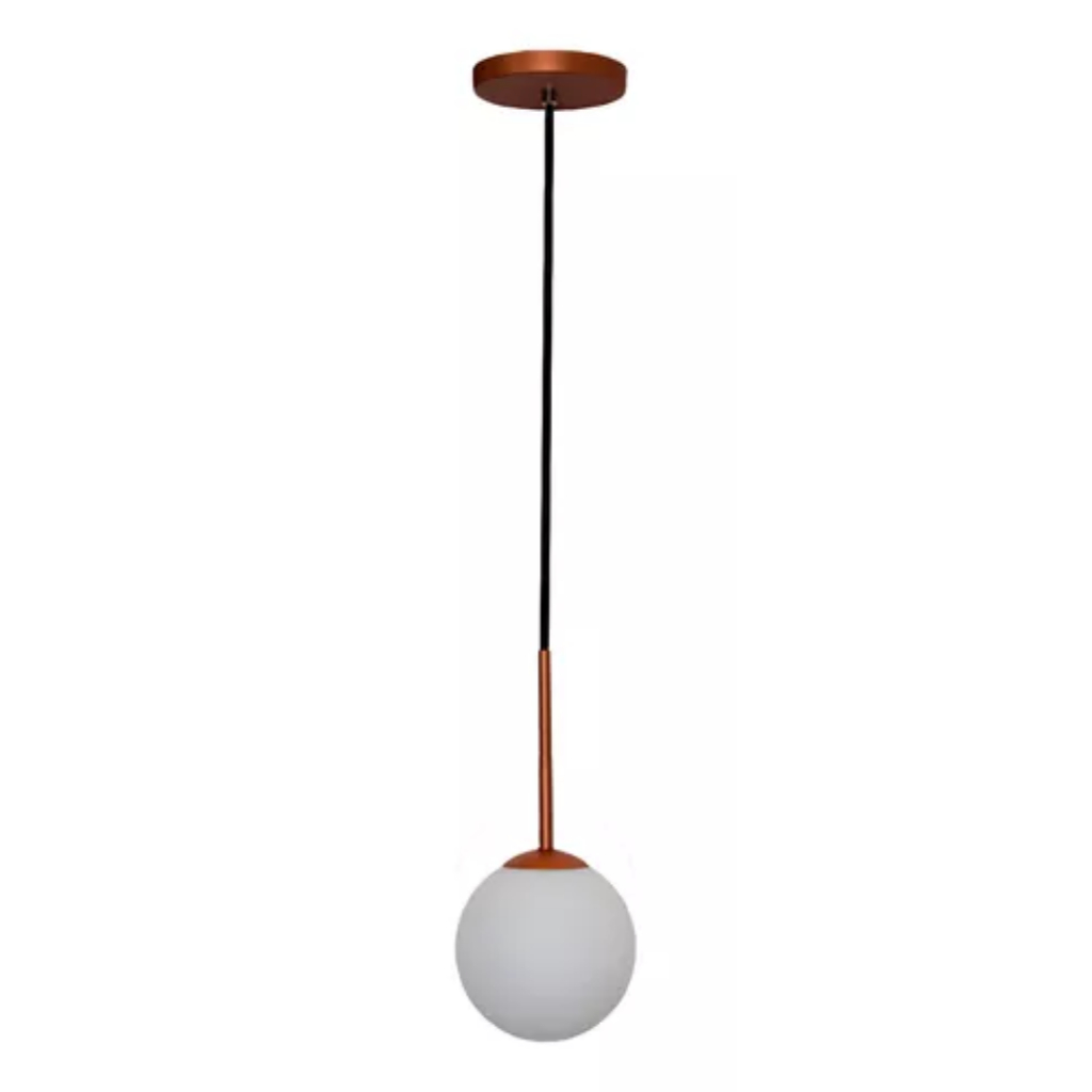 Lustre Pendente Globo 12 Jabuticaba Cobre Fosco C/ Led