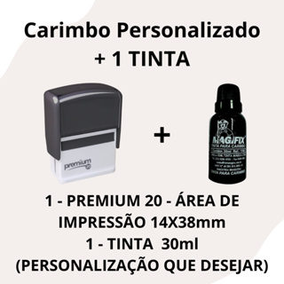 Carimbos Premium 20 Personalizado + 1 Tinta 30ml em Oferta na Shopee