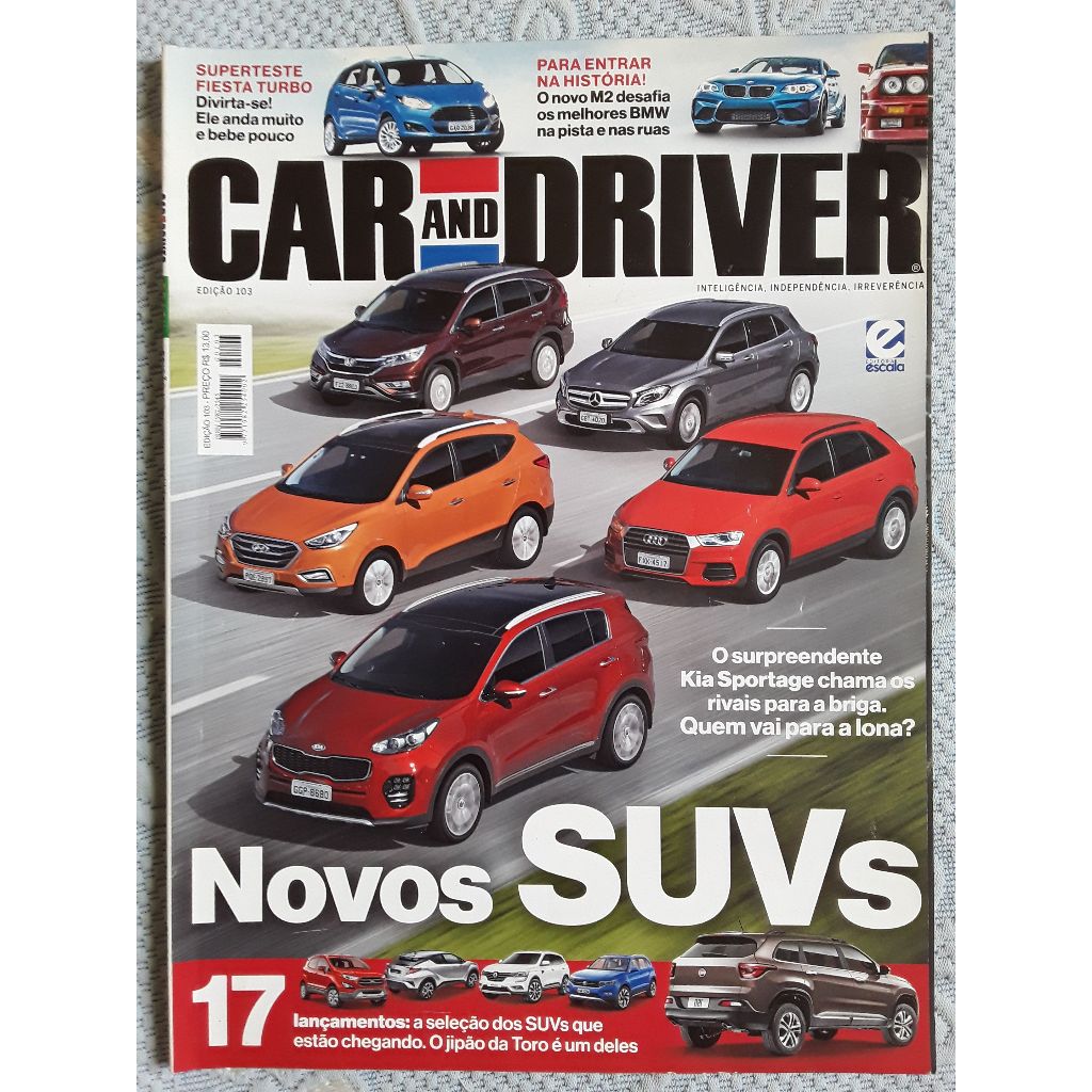Revista Car and Driver - ano IX edição 103 - 07/2016 - Novos SUVs