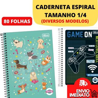 Caderneta 1/4 Com Espiral Com Pauta 80 Folhas Tilibra Diversos Modelos 20x14cm