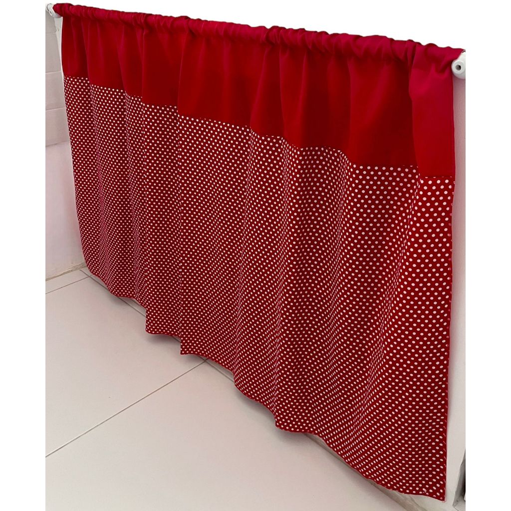 Cortina de Pia em Poá 1,40 x 0,90 com Barra Superior Lisa em Oferta na Shopee