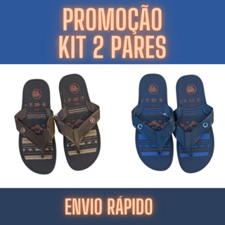 Kit 2 Pares de Sandália, Chinelão Masculino Adulto Antiderrapante